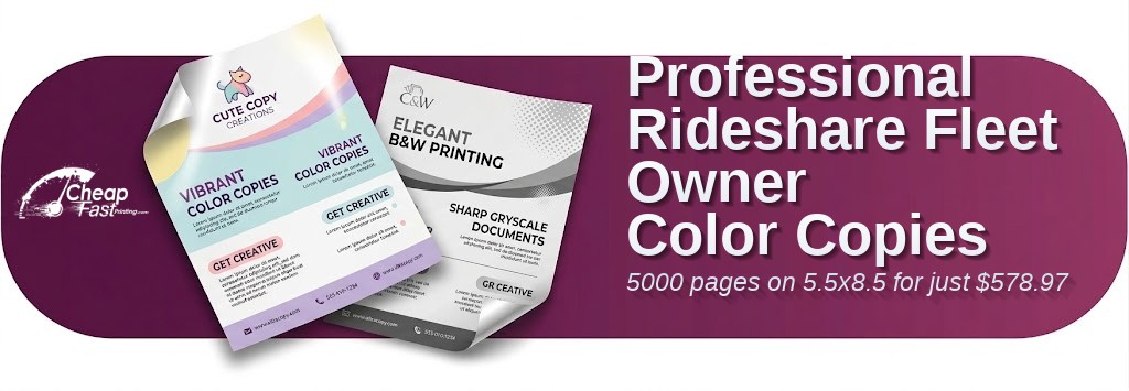 Color copies for Rideshare Fleet Owner
