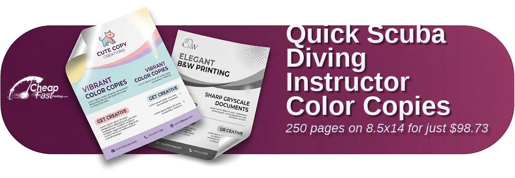 Color copies for Scuba Diving Instructor