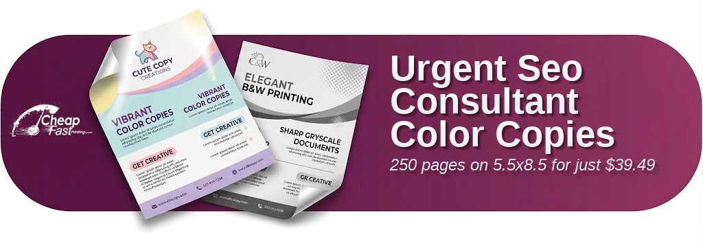 250 Urgent 5.5x8.5 32lb Bond Seo Consultant Color Copies