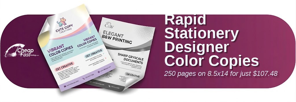 Color copies for Stationery Designer