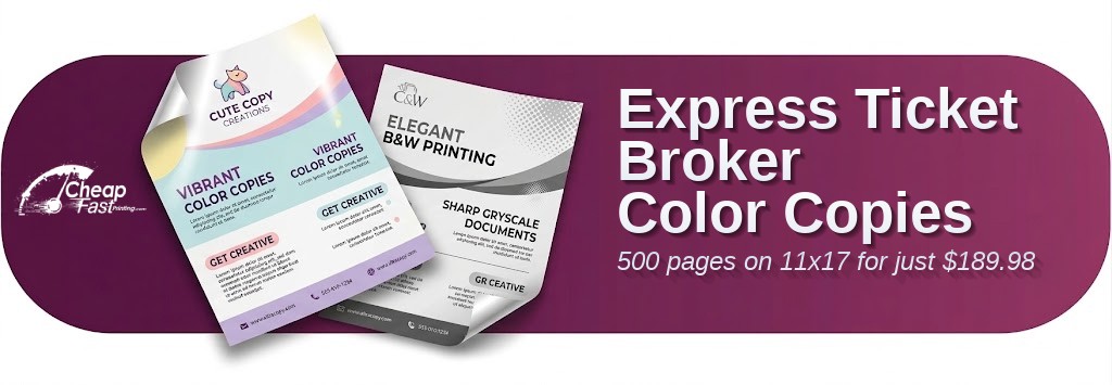 500 Express 11x17 28lb Bond Ticket Broker Color Copies