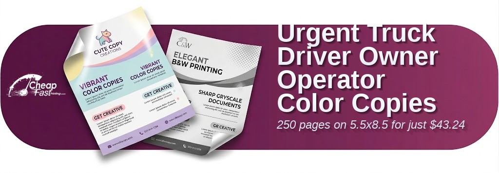 Color copies for Truck Driver Owner Operator