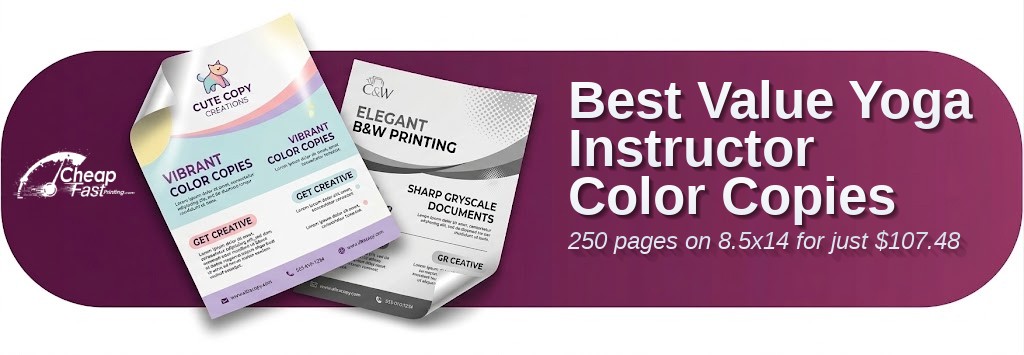 Color copies for Yoga Instructor