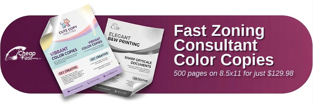 500 Fast 8.5x11 80lb Cover Zoning Consultant Color Copies