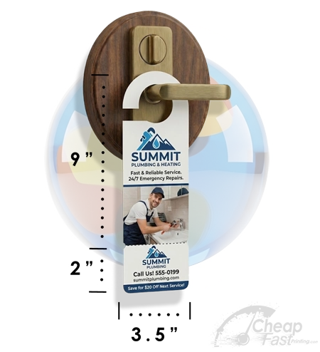 3 5x11 With Rip Off Business Cards Attached Door Hangers Printing Product Icon