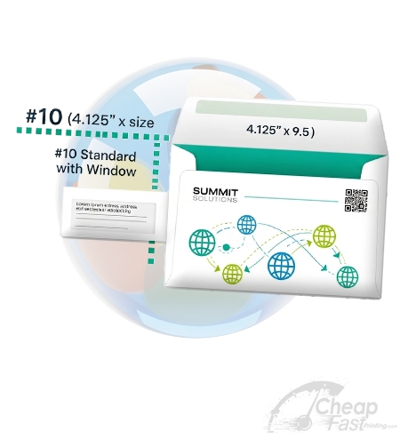 Custom Printed 10 Standard Window Envelope 4.125x9.5 48172635484817263548