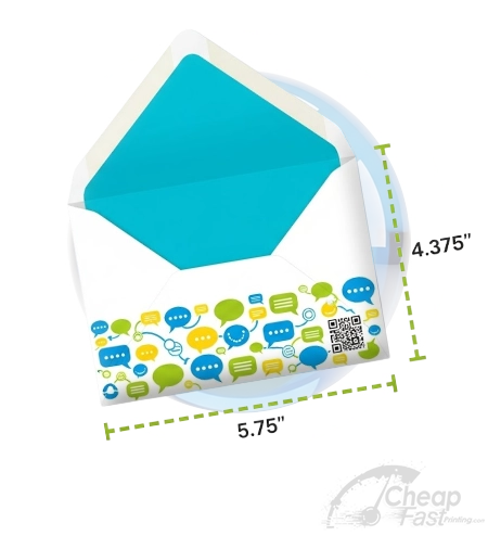 Custom Printed A2 Announcement Envelope 4.375x5.75 12345678901234567890