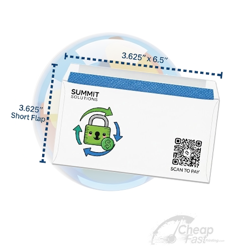 Custom Printed Remittance Short Flap Envelope 3.625x6.5 75319086427531908642