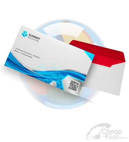 Customized full color business envelopes showing professional logo branding