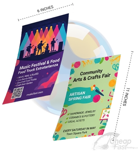 6x11 Big Vertical Sized Flyers By Cheapfastprinting