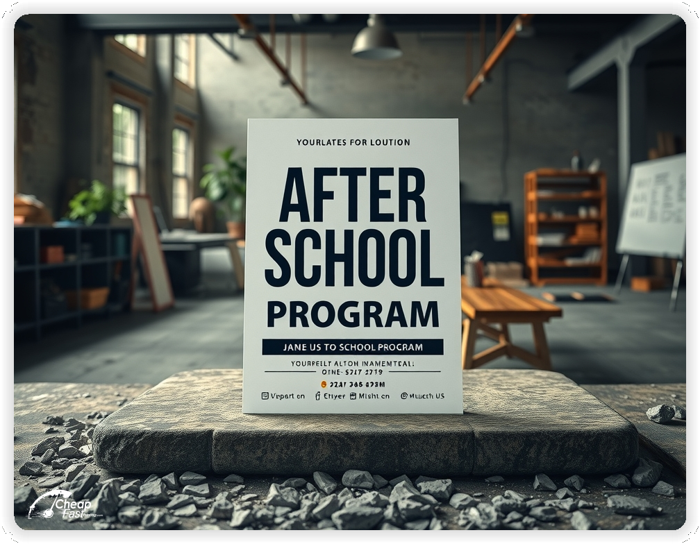 Creative Print Design 1, After School Program promo cards creative layout