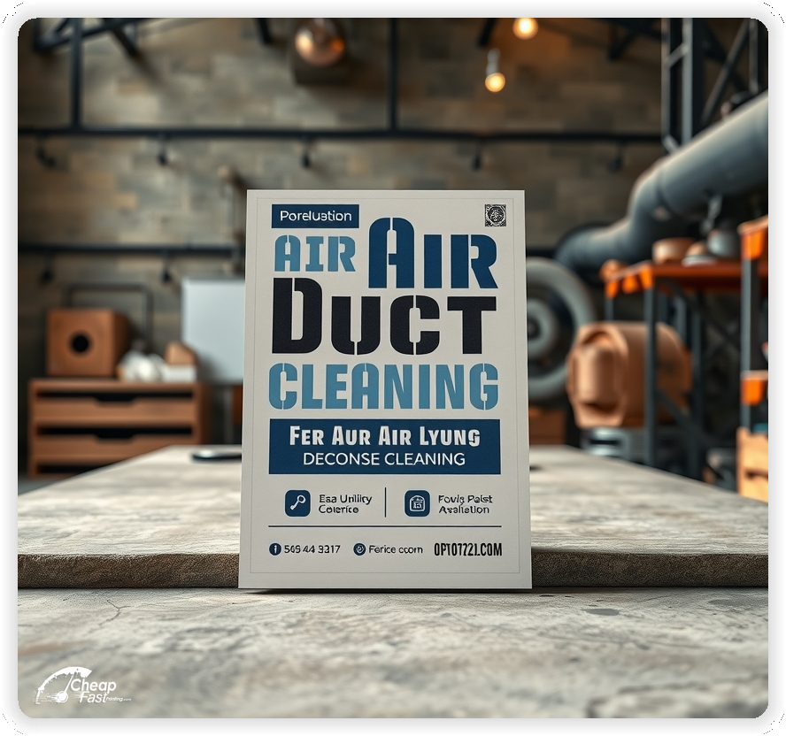 Creative Print Design 1, Air Duct Cleaning promo cards creative layout
