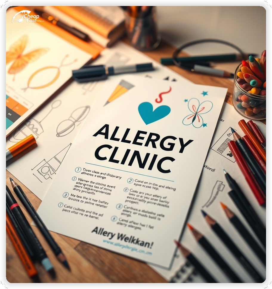 High Quality Leaflet 1, Allergy Clinic circulars promotion design