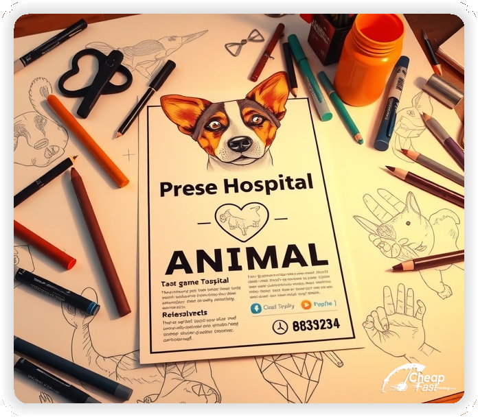 Promo Flyer Sample 1, Animal Hospital leaflets creative layout