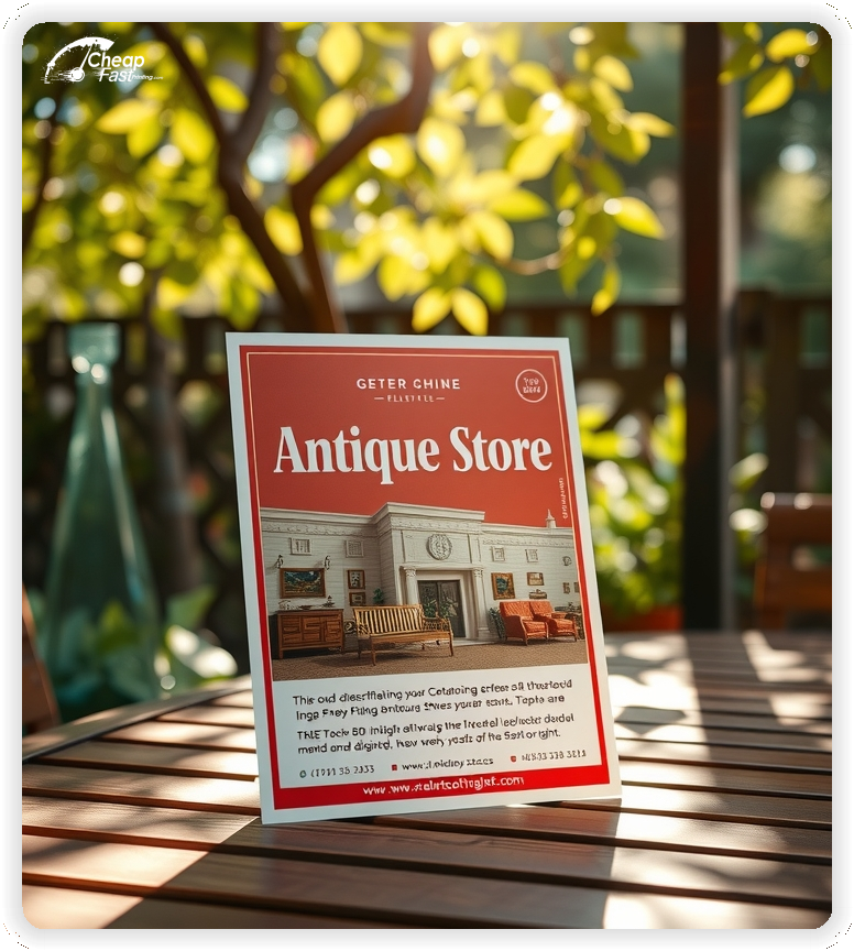 Advertising Brochure 1, Antique Store leaflets layout example