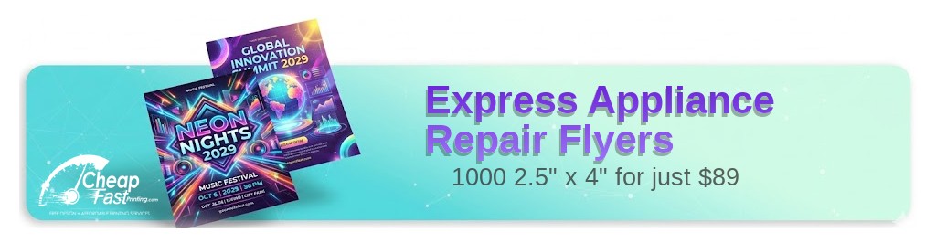 1000 Express 2.5x4 18pt Premium Kraft Appliance Repair Flyers
