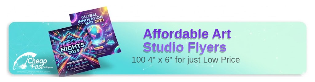 100 Affordable 4x6 80lb Matte Text Art Studio Flyers
