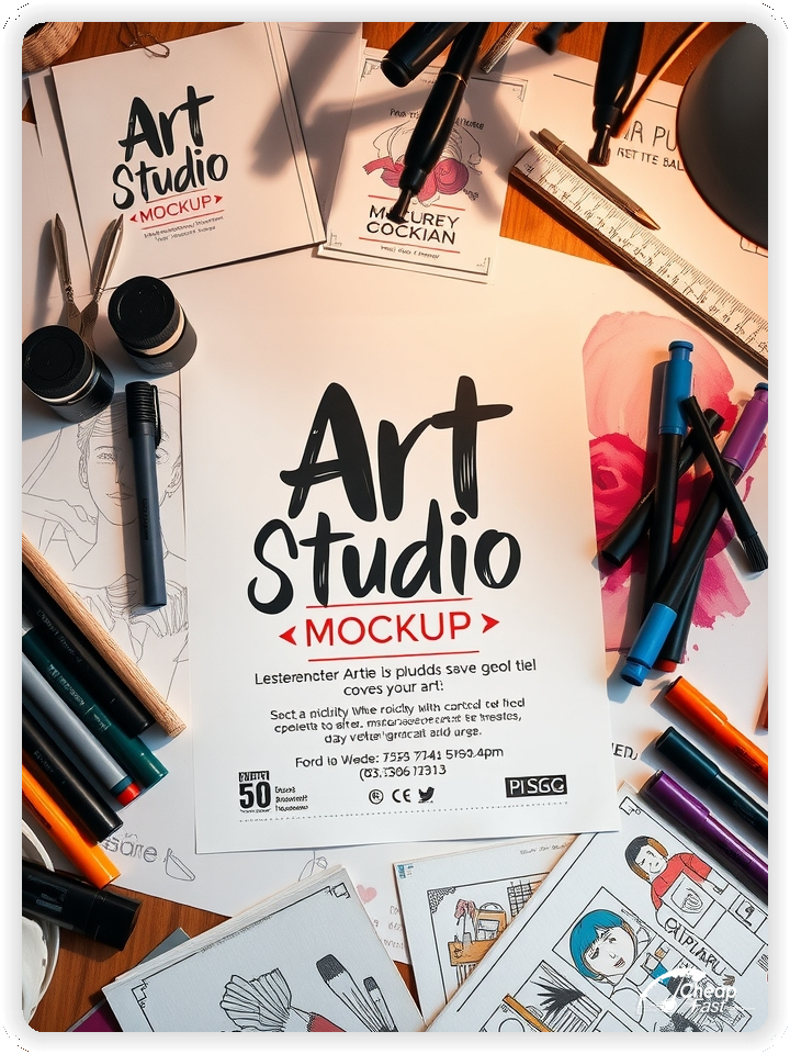Advertising Brochure 1, Art Studio leaflets layout example
