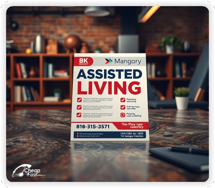 Creative Print Design 1, Assisted Living promo cards creative layout
