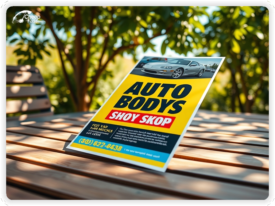 Print Ready Layout 1, Auto Body Shop brochures layout example