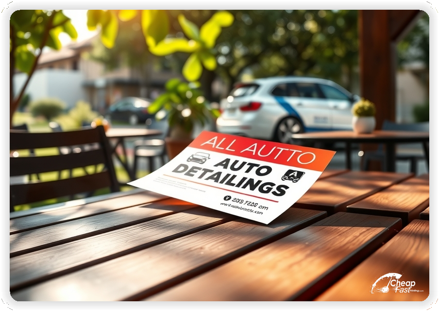 Auto Detailing Advertisement 2025, Auto Detailing marketing materials print sample