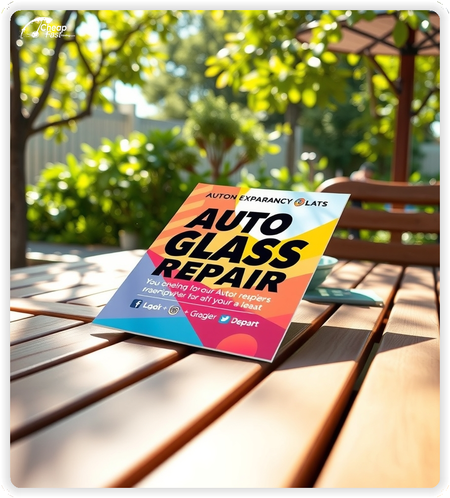 Advertising Brochure 1, Auto Glass Repair marketing materials print sample