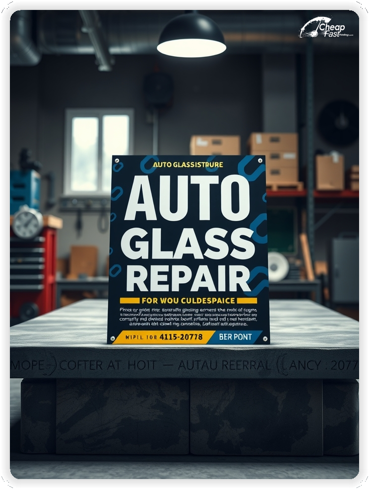 Branded Marketing Tool 1, Auto Glass Repair promo cards creative layout