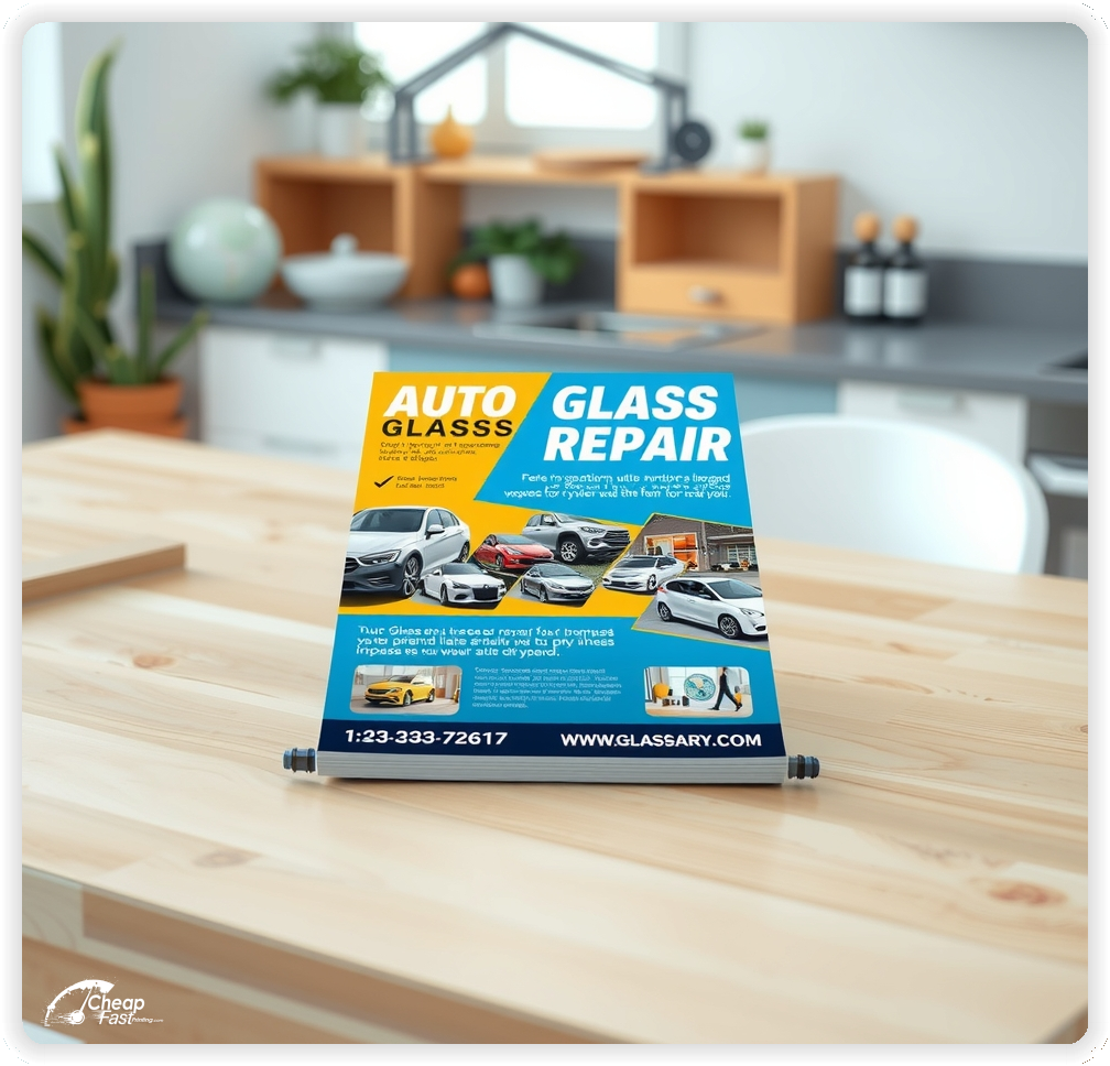 Effective Marketing Circular 1, Auto Glass Repair brochures layout example