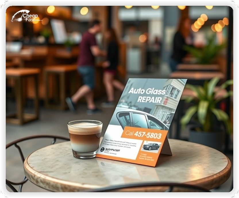 Print Ready Layout 1, Auto Glass Repair pamphlets print sample