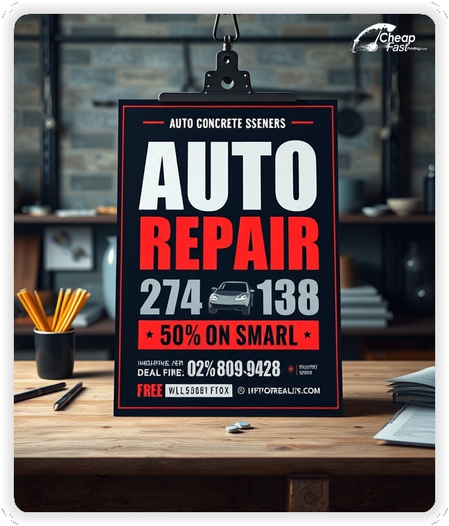 Advertising Brochure 1, Auto Repair leaflets layout example