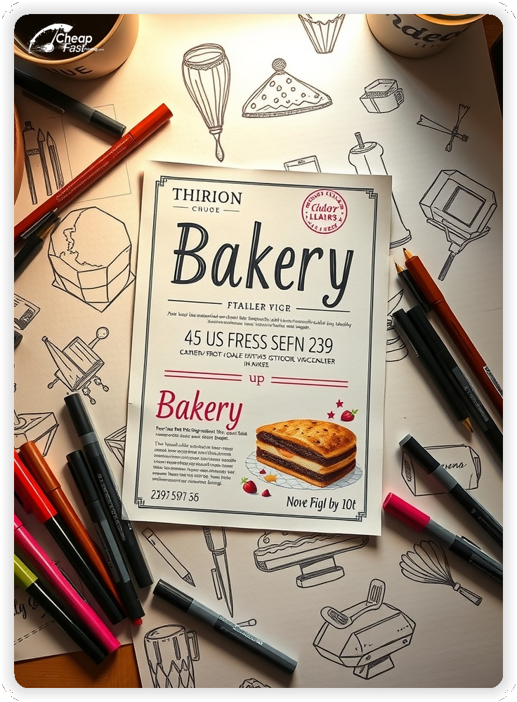 Branded Marketing Tool 1, Bakery promo cards creative layout