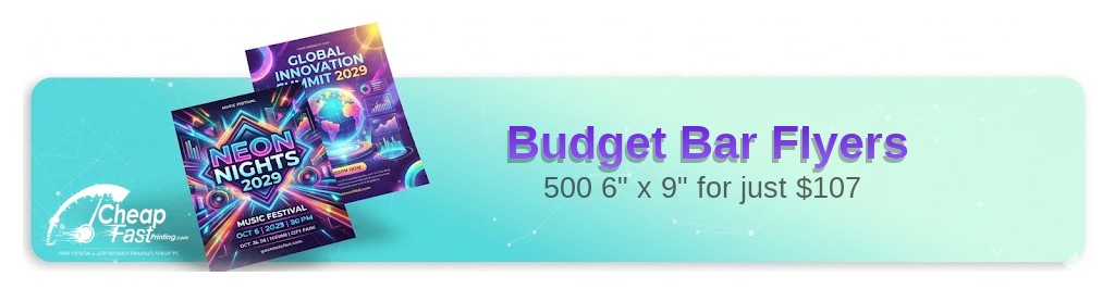 500 Budget 6x9 14pt Gloss Bar Flyers