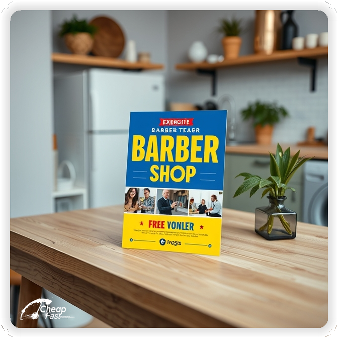 Advertising Brochure 1, Barber Shop marketing materials print sample