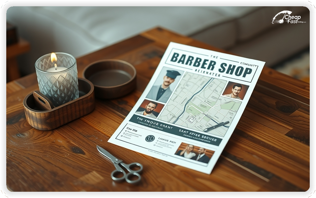 Marketing Handout Design 1, Barber Shop pamphlets design example