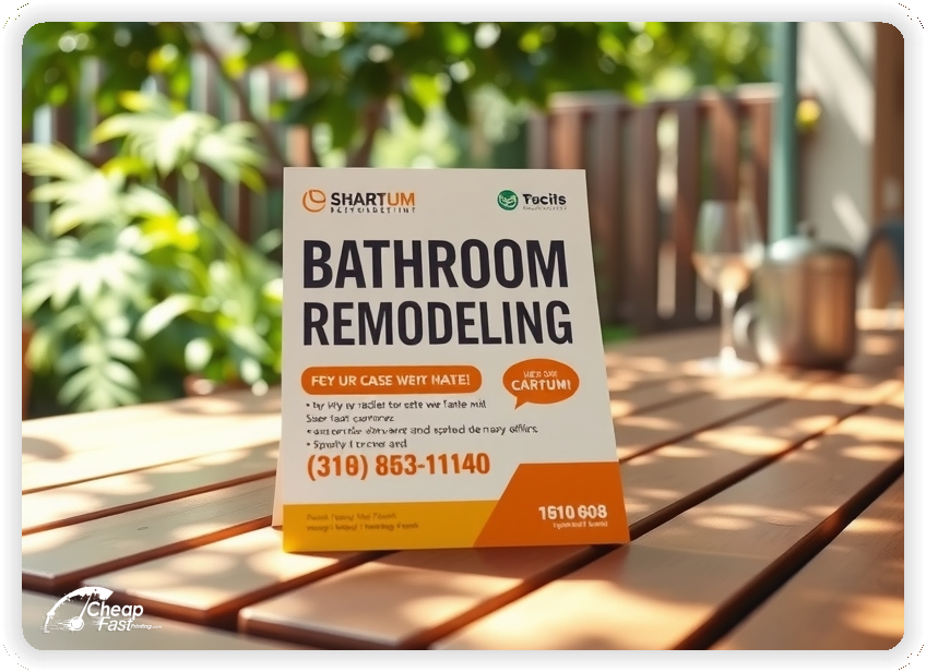 Print Ready Layout 1, Bathroom Remodeling brochures layout example