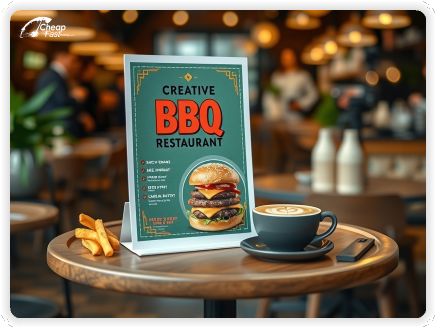 Advertising Brochure 1, Bbq Restaurant leaflets layout example