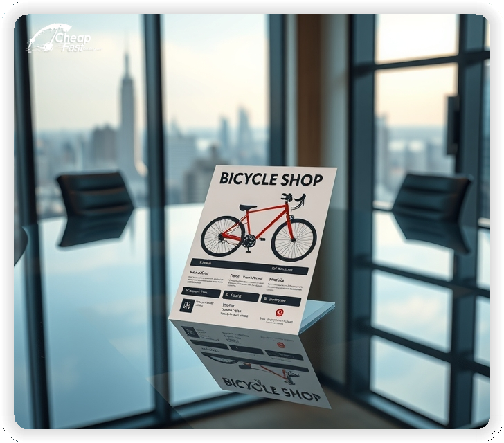Creative Print Design 1, Bicycle Shop promo cards creative layout