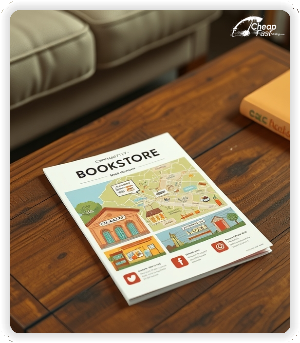 Advertising Brochure 1, Bookstore leaflets layout example