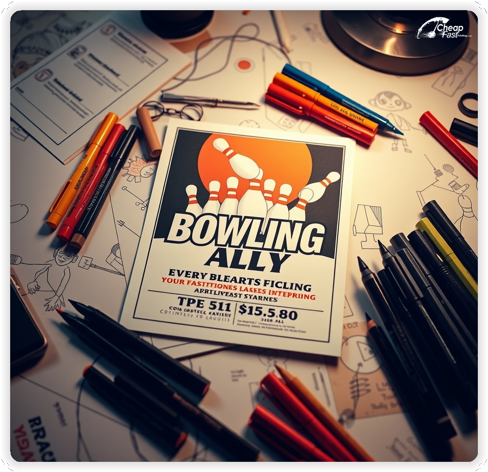 Promo Flyer Sample 1, Bowling Alley leaflets creative layout