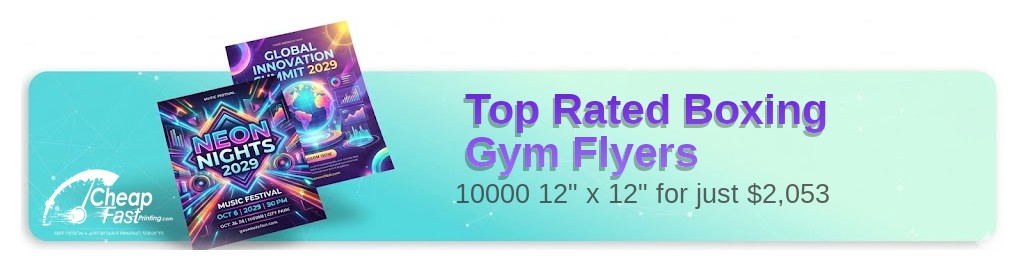 10000 Top Rated 12x12 100lb Matte Cover Boxing Gym Flyers