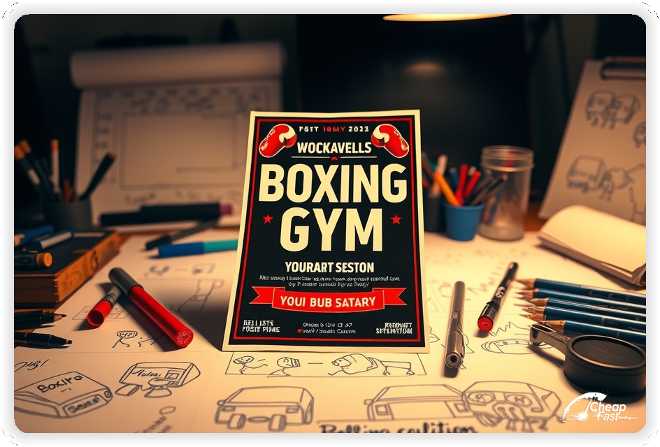 Creative Print Design 1, Boxing Gym promo cards creative layout