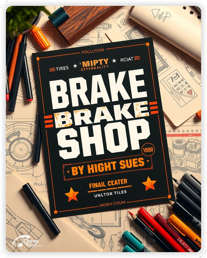 Custom Business Piece 1, Brake Shop advertisements marketing piece