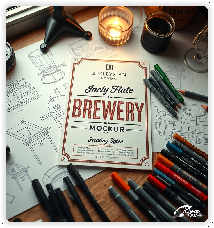 Marketing Handout Design 1, Brewery pamphlets design example