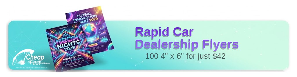 100 Rapid 4x6 18pt Premium Kraft Car Dealership Flyers