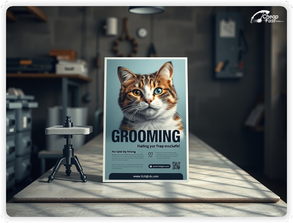 Best Cat Grooming Advertisement, Cat Grooming marketing materials print sample
