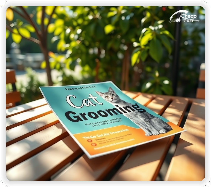 Creative Print Design 1, Cat Grooming promo cards creative layout