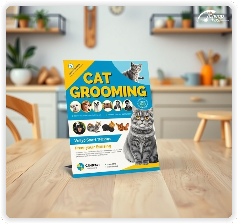 Custom Business Piece 1, Cat Grooming advertisements marketing piece