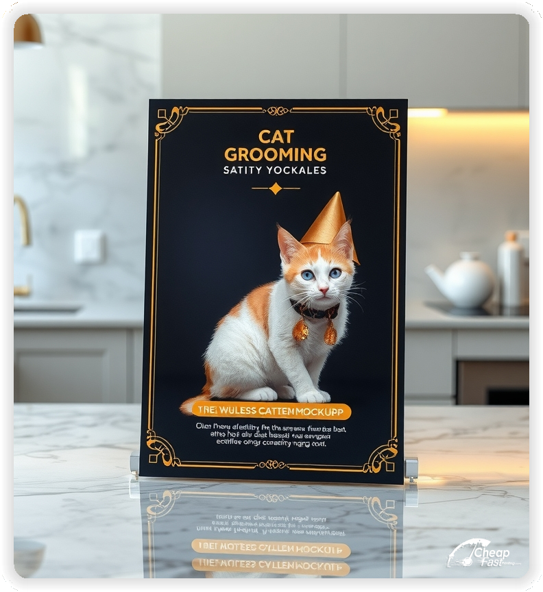 Print Ready Layout 1, Cat Grooming brochures layout example