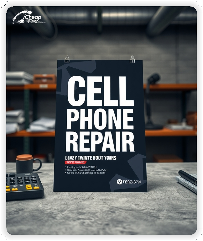 Advertising Brochure 1, Cell Phone Repair leaflets layout example