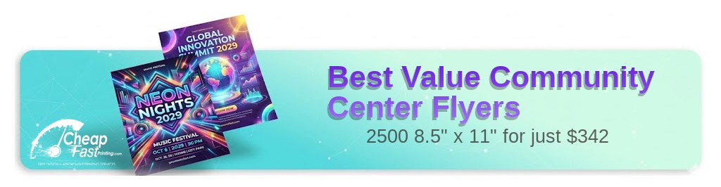 2500 Best Value 8.5x11 100lb Gloss Cover Paper Community Center Flyers